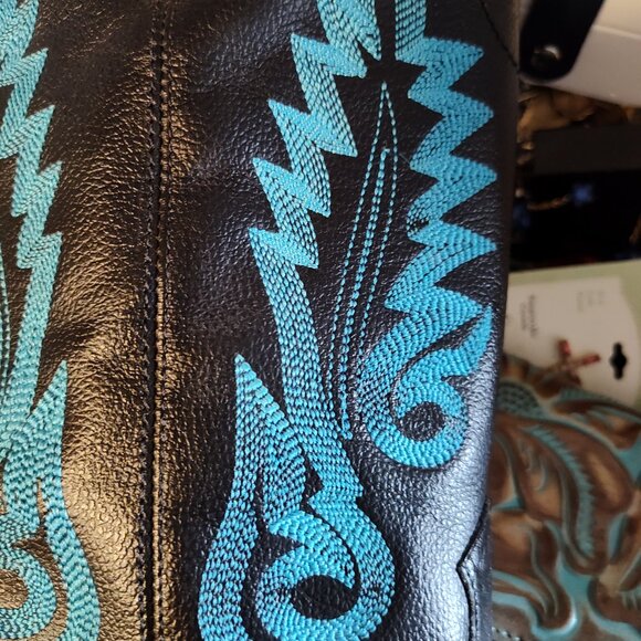STILVALI LEATHER COWBOY BOOTS EURO SIZES WESTERN BLUE STITCHING - Picture 3 of 3